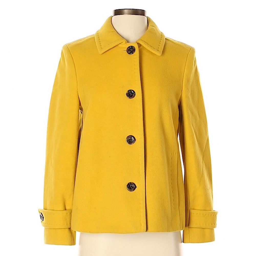 Lands’ End Yellow Button Down Coat